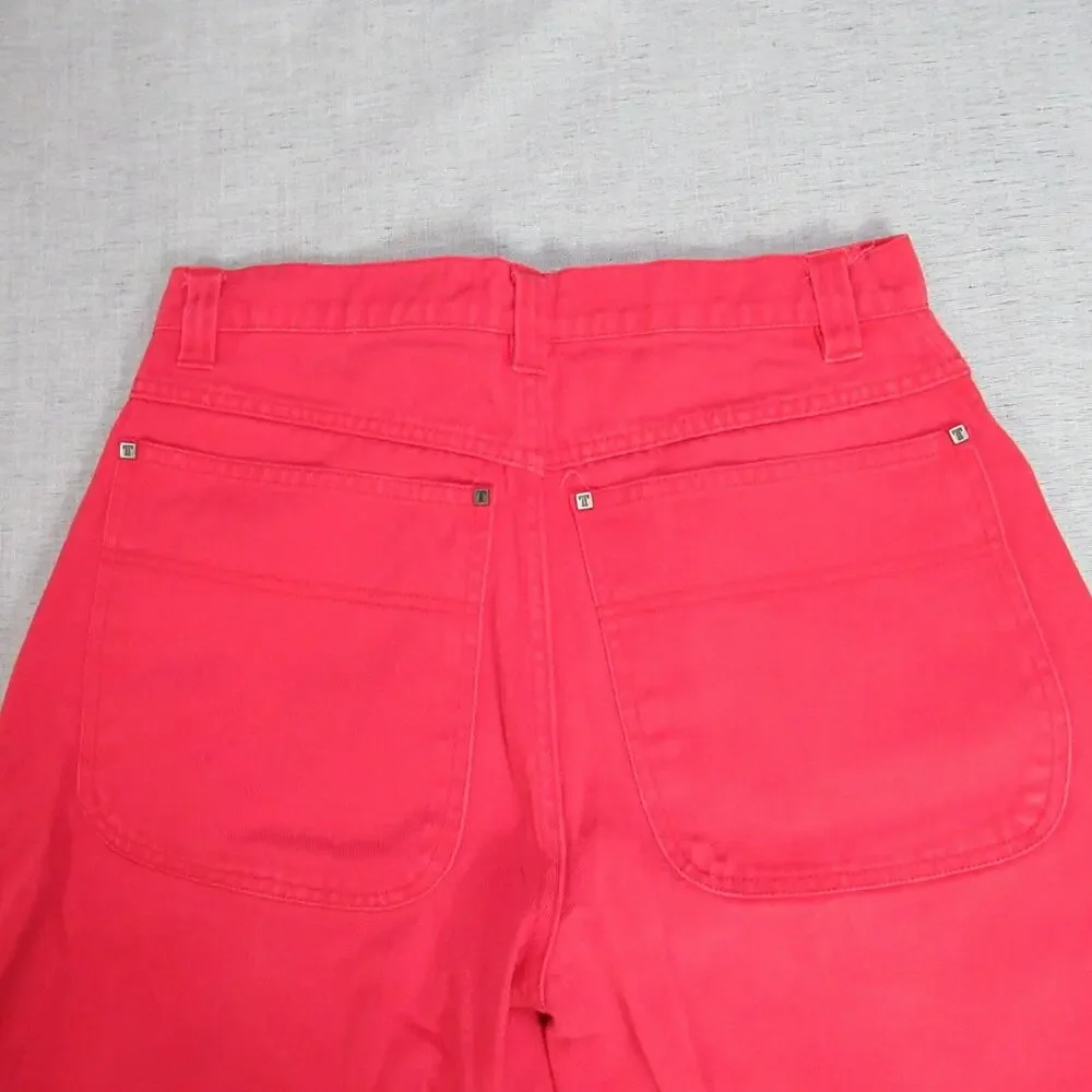 Vintage Trust Jean Shorts Size 33 Red Baggy Punk Skater Y2K 90s Heavyweight